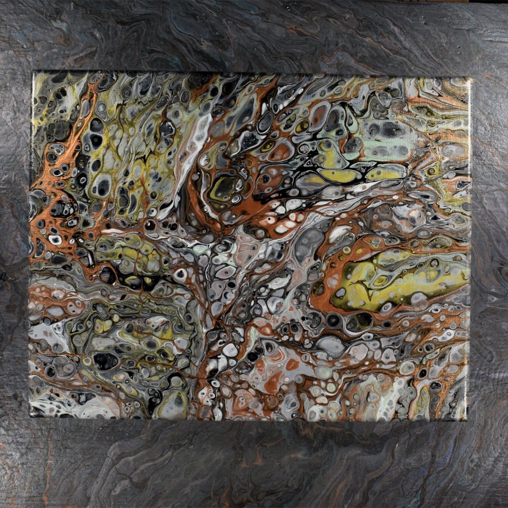 Acrylic Pour Painting 11x14 Clear coated